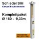 Schiedel SIH Ø180 Keramik-Schornstein-Paket Gesamthöhe 9,66 m mit Fertigfuß