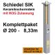 Schiedel SIK Ø200 Keramik-Schornstein-Paket Gesamthöhe 8,33 m mit Fertigfuß